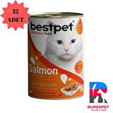 Bestpet 12 ADET Kısır Somonlu Kedi Konservesi 400 GR