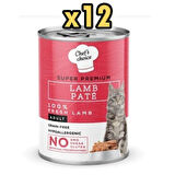 Chefs Choice Kuzulu Tahılsız Ezme Kedi Yaş Maması 400 Gr X 12 Adet