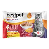 Bestpet Etli Çeşitler Ecopack Yetişkin Konserve Kedi Maması 6x85 Gr 6 Al 5 Öde