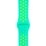 Apple Watch Uyumlu 38-40mm Silikon Kayış - Su Yeşili / Sarı 
