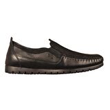 Forelli 35201 Siyah Erkek Slip On Hakiki Deri Ayakkabı