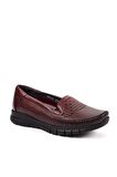 Forelli 29413-G Comfort Kadın Deri Ayakkabı Bordo