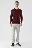 Bordo Basic Dinamik Fit Rahat Kesim Polo Yaka HEDİYE KUTULU Triko Kazak
