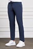 Açık Lacivert  Slim Fit Dar Kesim Yan Cep Bağcıklı Jogger Erkek Pantolon