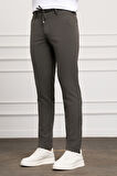 Haki Slim Fit Dar Kesim Yan Cep Bağcıklı Jogger Erkek Pantolon