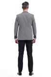 Morven Erkek Broadway Slim Fit Damatlık Takım Elbise Orta Gri