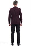 Bordo Broadway Slim Fit Damatlık Takım Elbise
