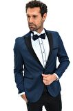 Morven Erkek Portofino Slimfit Jakarlı Smokin Lacivert