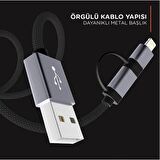 LinkTech K555 2in1 Lightning / Micro USB Şarj Kablosu