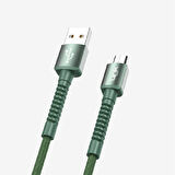 K551 Güvenli ve Hızlı 1m Örgülü Metal Kafa Mikro USB Şarj Kablosu