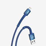 K550 Güvenli ve Hızlı 1m Örgülü Metal Kafa Lightning iPhone Şarj Kablosu