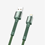 K550 Güvenli ve Hızlı 1m Örgülü Metal Kafa Lightning iPhone Şarj Kablosu