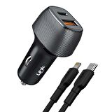 LinkTech C498 38W 2x USB Type-C - Lightning Kablolu Araç Şarj Aleti