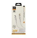 LinkTech K608 Type-C to iPh Lightning 30W 2mt Şarj Kablosu Beyaz