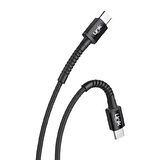 Linktech K597 Type-C to Type-C 60W 3mt Örgü Metal Başlı Şarj Kablosu
