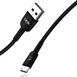 LinkTech K600 Premium Micro USB Data/Şarj Kablosu 2.4A 1mt Siyah