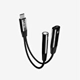 A202 USB-C - USB-C & 3,5 mm Kulaklık Jakı Adaptörü