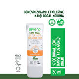 Siveno %100 Doğal Yüz Güneş Kremi Leke Karşıtı Aydınlatıcı Mineral Filtre UVA UVB SPF 50+ 30 ml