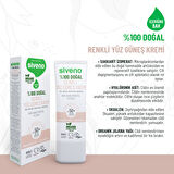 Siveno %100 Doğal Yüz Güneş Kremi Renkli Ton Eşitleyici Leke Karşıtı UVA UVB SPF 50+ 30 ml