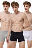 Görünmez Boxer Erkek Ten Rengi 3 Lü Paket Likralı Modal Iç Göstermeyen Boxer Mb58