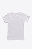 Kız Çocuk Beyaz 6 Lı Paket %100 Pamuk Yuvarlak Yaka Kısa Kollu Ribana Fanila 306-e