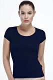 Malabadi 1035 Kadın Modal Kısa Kol Açık Yaka T-shirt & Body