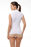 Kadın Ten Rengi Kolsuz Yarım Balıkçı Yaka Modal Görünmez Body 1044