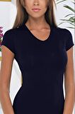 Malabadi 145 Kadın Modal V Yaka T-shirt & Body