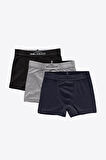 Erkek Çocuk Beyaz 3 Lü Paket Pamuk Elastan Boxer 208