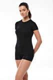 Malabadi 191 Kadın Modal Kısa Kol USA ( Bisiklet ) Yaka T-shirt & Body