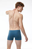 Erkek Desenli Beyaz Lacivert 3 lü Pamuk Elastan Boxer 3M074