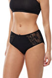 Kadın Siyah 3 Lü Paket Pamuk Elastan Dantelli Yüksek Bel Slip Külot 150