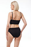 Kadın Siyah 2 Li Paket Normal Bel Modal Slip Külot 1028