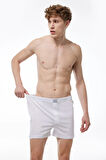 Erkek Beyaz 5 Li Geniş Kalıp Büyük Beden Boxer %100 Pamuk Battal Boy Mb2400 4xl/5xl/6xl/7xl