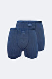 Erkek Desenli 2 li Pamuk Elastan Uzun Boxer 073