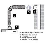 Yapıtaşı Yt547 Kapamatik Aspiratör Davlumbaz Baca Baglantı Klapesi Çekvalfli Filtreli
