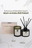 Bade Natural Timeless Moments Amber & Blossom Soya Mumu ve Çubuklu Oda Kokusu Seti