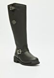 Black Hakiki Deri Kadın Bot & Bootie HD0777032903