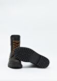 Black Hakiki Deri Kadın Bot & Bootie HD0777002303