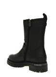 Black Hakiki Deri Kadın Bot & Bootie HD0777002203