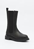 Black Hakiki Deri Kadın Bot & Bootie HD0777003803