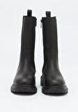 Black Hakiki Deri Kadın Bot & Bootie HD0777003803
