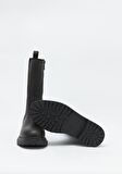 Black Hakiki Deri Kadın Bot & Bootie HD0777003803