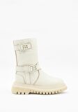 Beige Hakiki Deri Kadın Bot & Bootie HD0777056603