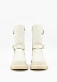 Beige Hakiki Deri Kadın Bot & Bootie HD0777056603