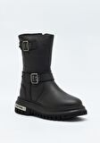 Black Hakiki Deri Kadın Bot & Bootie HD0777056603
