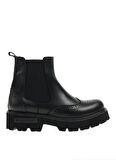 Black Hakiki Deri Kadın Bot & Bootie HD0777057203