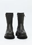 Black Hakiki Deri Kadın Bot & Bootie HD0777002603