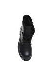 Black Hakiki Deri Kadın Bot & Bootie HD0777063003