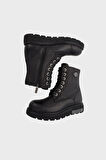 Black Hakiki Deri Kadın Bot & Bootie HD0777063003